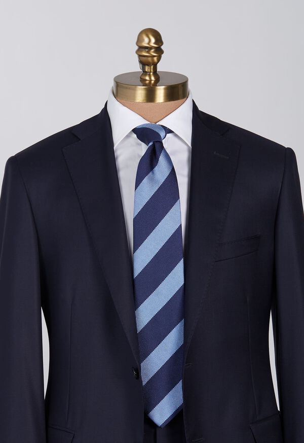 Paul Stuart Woven Silk Textured Stripe Tie, image 2