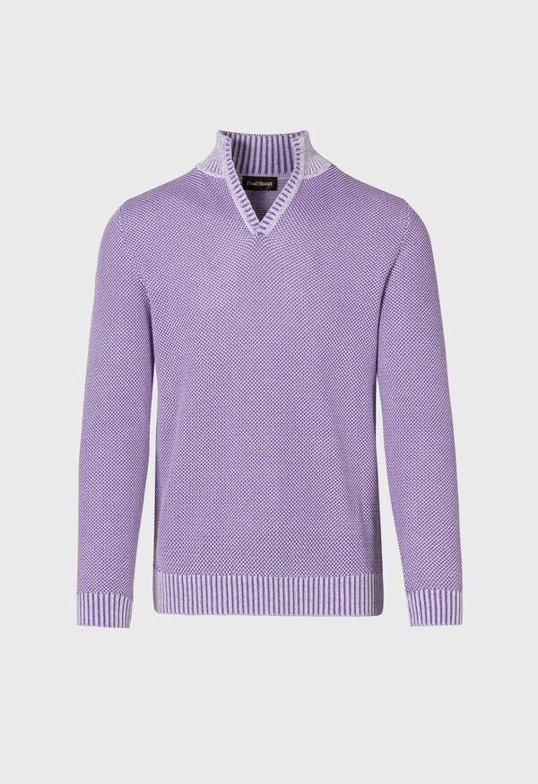 Paul Stuart Birdseye Open Collar Sweater, image 1