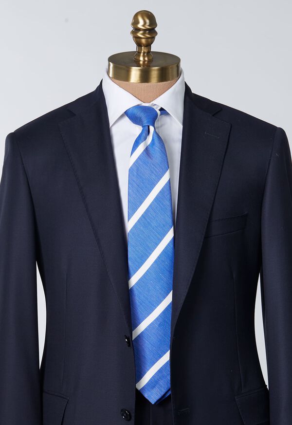 Paul Stuart Printed Silk & Linen Stripe Tie, image 3
