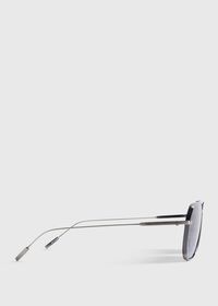Paul Stuart ZEGNA Matte Gunmetal Sunglasses with Gradient Brown Lens, thumbnail 3