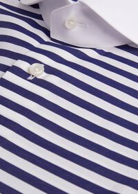 Paul Stuart Horizontal Stripe Round Collar Shirt, thumbnail 2