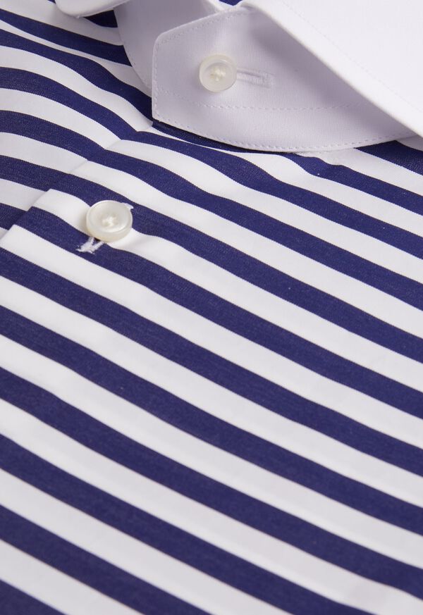 Paul Stuart Horizontal Stripe Round Collar Shirt, image 2