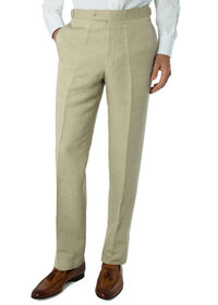 Paul Stuart Sand Silk & Linen Plain Front Trouser, thumbnail 1