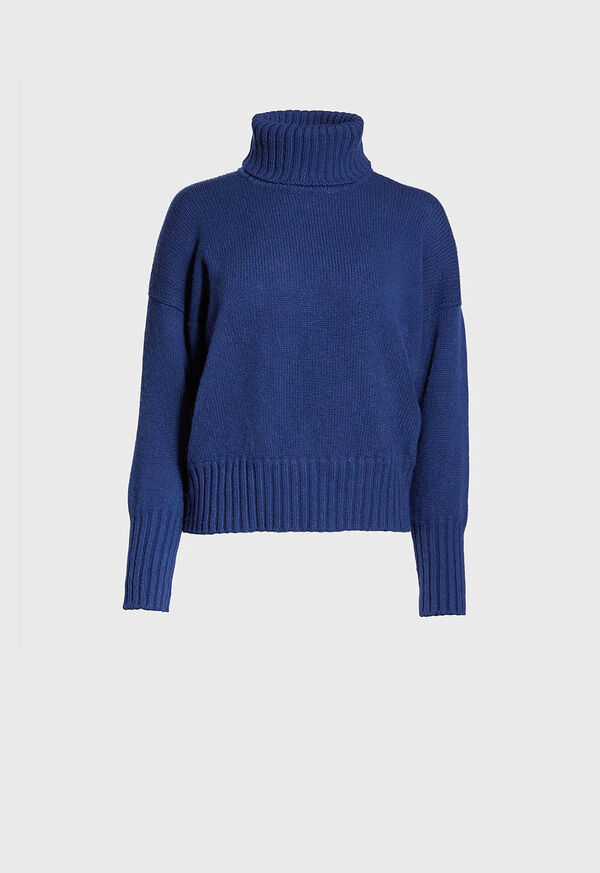 Paul Stuart Cashmere Cropped Turtleneck Sweater, image 1