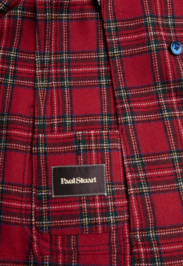 Paul Stuart Wool Red Tartan Double Breasted Jacket, image 4