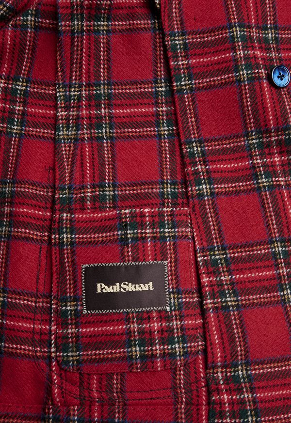 Paul Stuart Wool Red Tartan Double Breasted Jacket, image 4