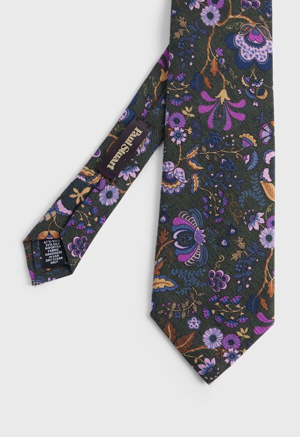 Paul Stuart Printed Wool Floral and Vine Tie, image 1