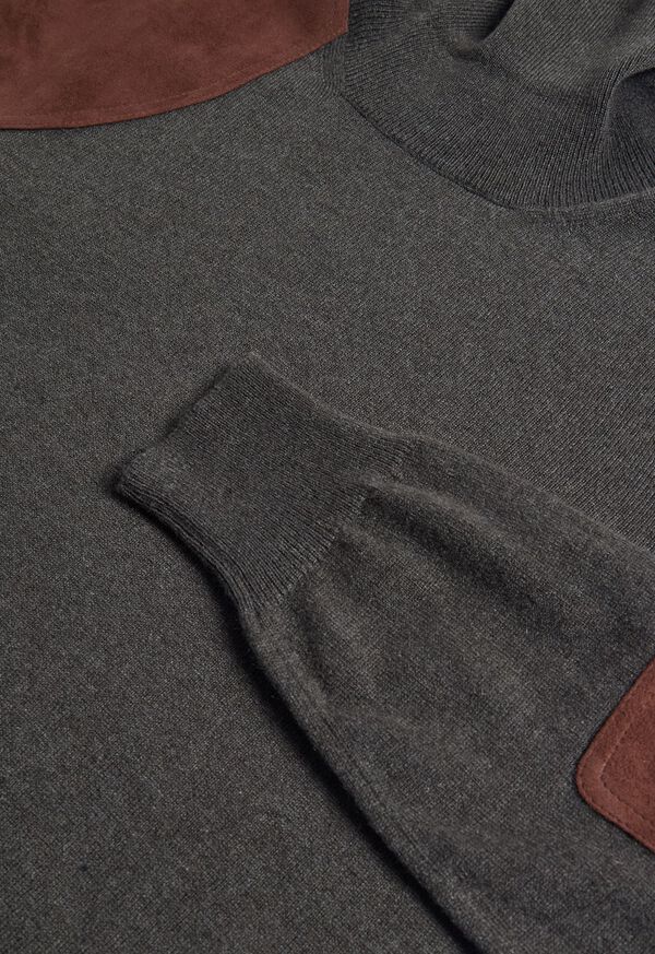 Paul Stuart Cashmere & Suede Gun Patch Turtleneck, image 2
