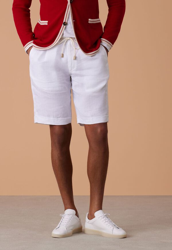 Paul Stuart Linen Tucked Pleat Bermuda Short, image 4