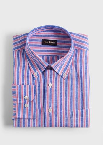 Paul Stuart Linen Shadow Stripe Sport Shirt