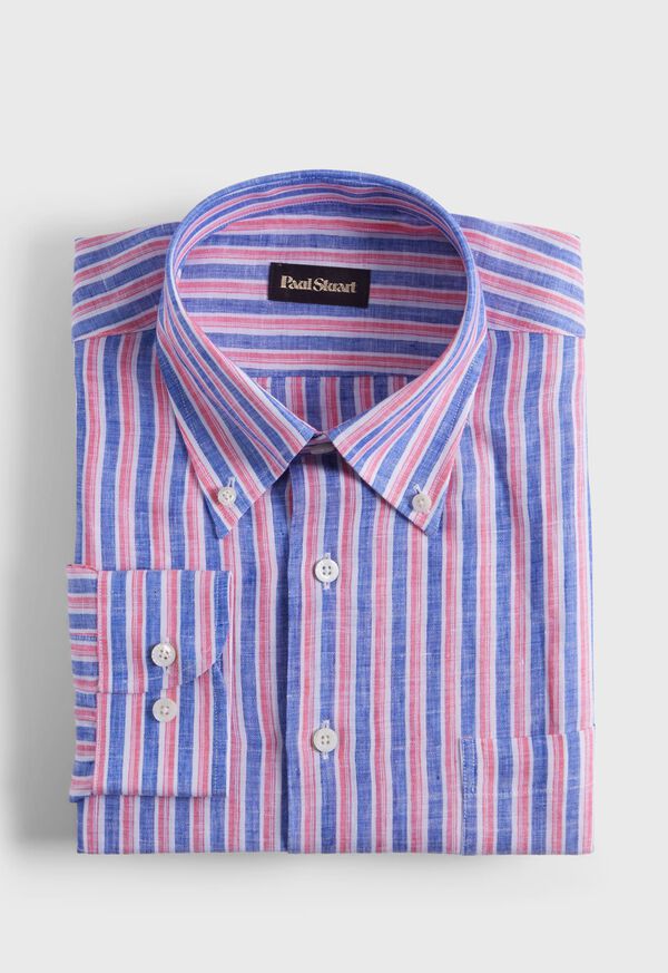 Paul Stuart Linen Shadow Stripe Sport Shirt, image 1