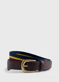Paul Stuart Striped Belt with Leather Trim, thumbnail 1