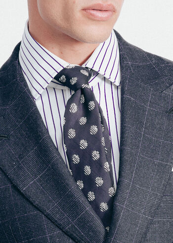 Paul Stuart Silk Woven Hopsack Deco Tie