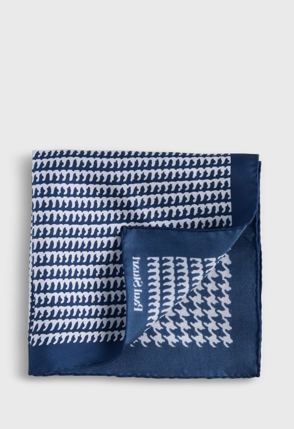 Paul Stuart Printed Silk Large Houndstooth Pocket Square, image 1