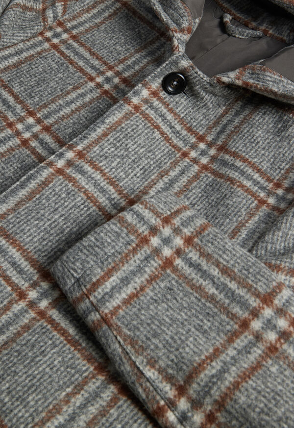 Paul Stuart Hooded Plaid Coat, image 3