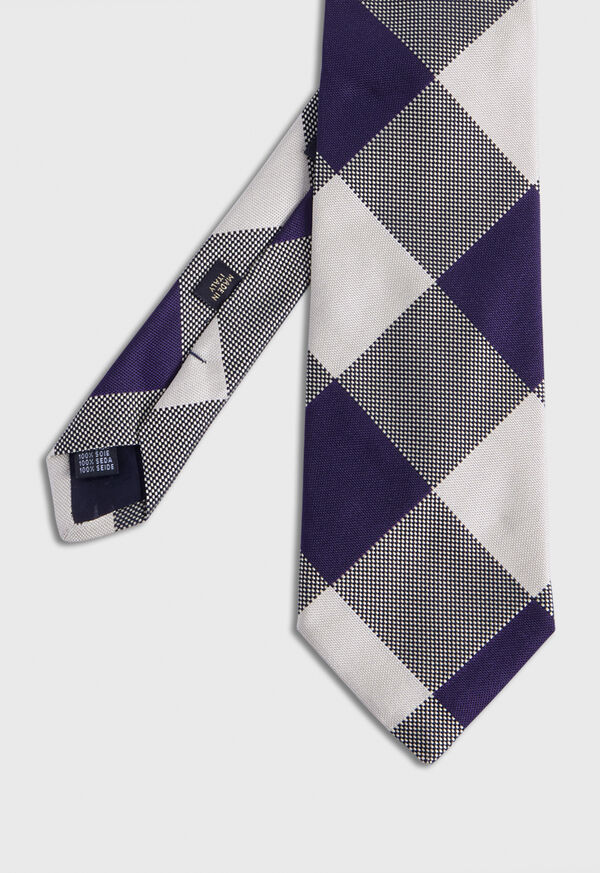 Paul Stuart Woven Silk Oversized Check Tie, image 1