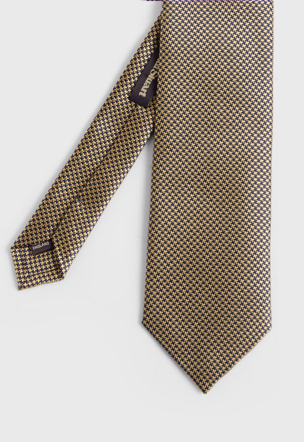 Paul Stuart Woven Silk Two Color Houndstooth Tie, image 4