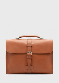 Paul Stuart Bridle Leather Briefcase with Shoulder Strap, thumbnail 1