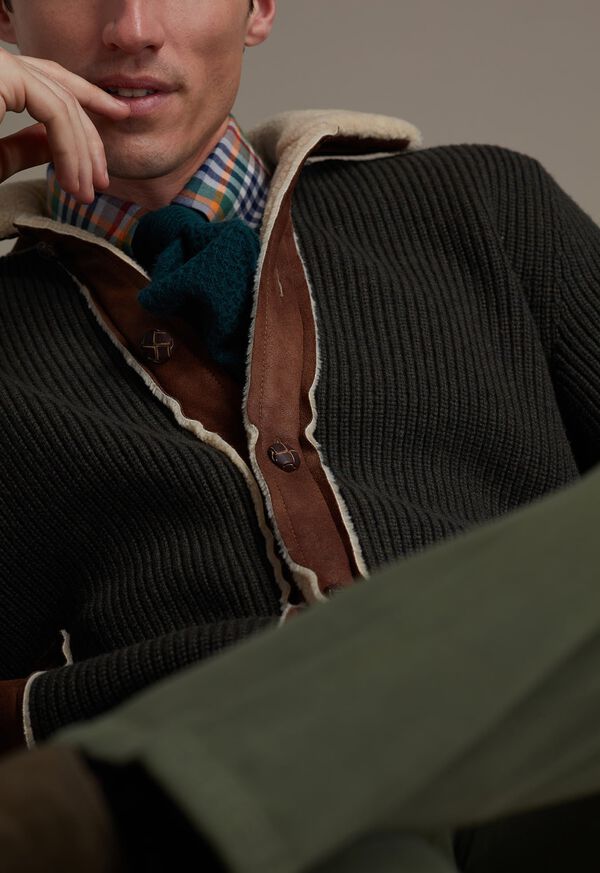 Paul Stuart Shearing Trim Cardigan Jacket, image 4