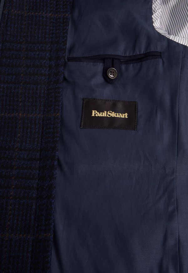 Paul Stuart Navy Plaid Coat with Zip-Out Vest, image 5