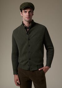 Paul Stuart Cashmere Quilted Button Front Cardigan, thumbnail 2