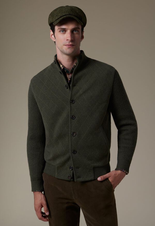 Paul Stuart Cashmere Quilted Button Front Cardigan, image 2