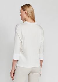 Paul Stuart V-Neck Raw Edge Blouse, thumbnail 3