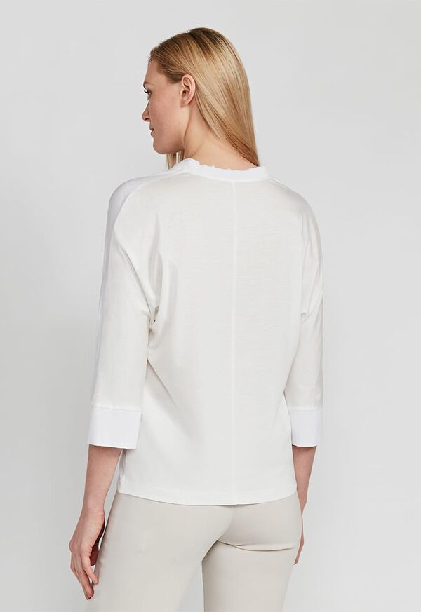 Paul Stuart V-Neck Raw Edge Blouse, image 3