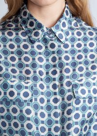 Paul Stuart Geometric Print Silk Shirt Dress, thumbnail 2