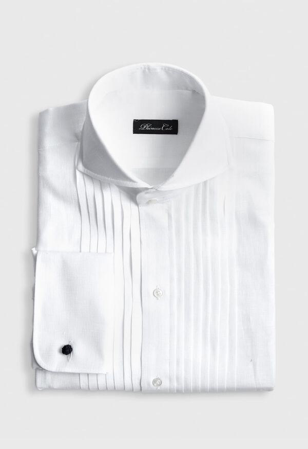 Paul Stuart Linen Pleated Front Formal Dress Shirt