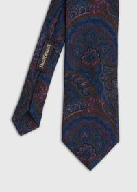 Paul Stuart Wool Printed Paisley Tie, thumbnail 1