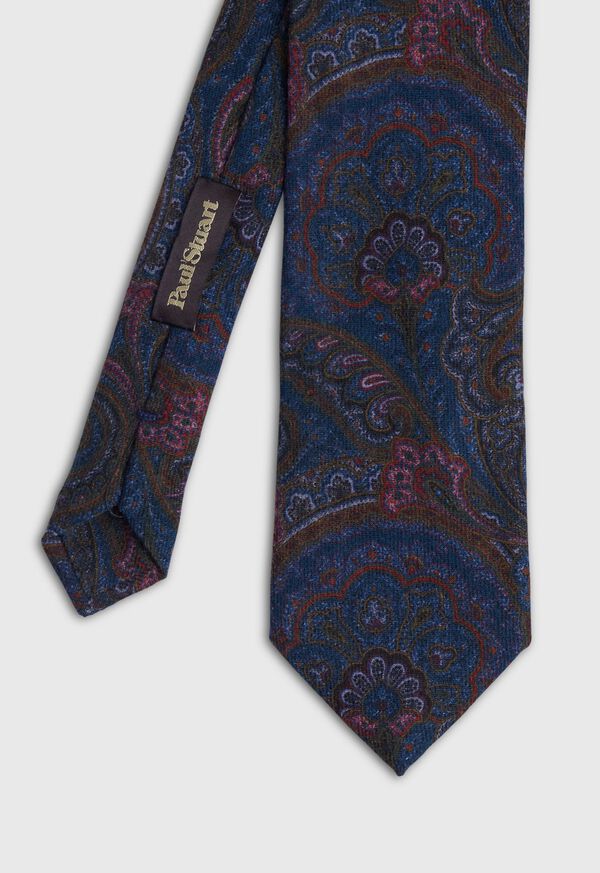Paul Stuart Wool Printed Paisley Tie, image 1
