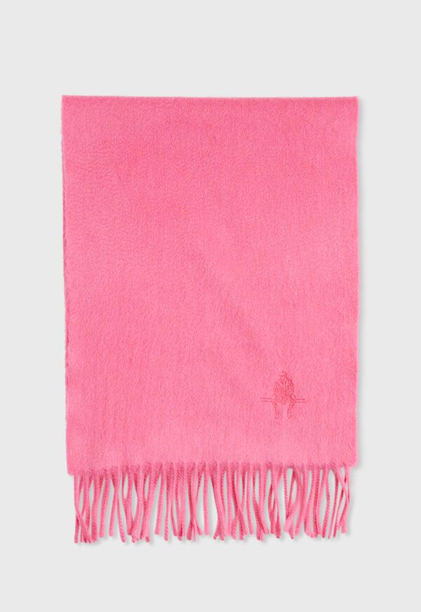 Paul Stuart Cashmere Solid Color Scarf with Embroidered Logo, image 32