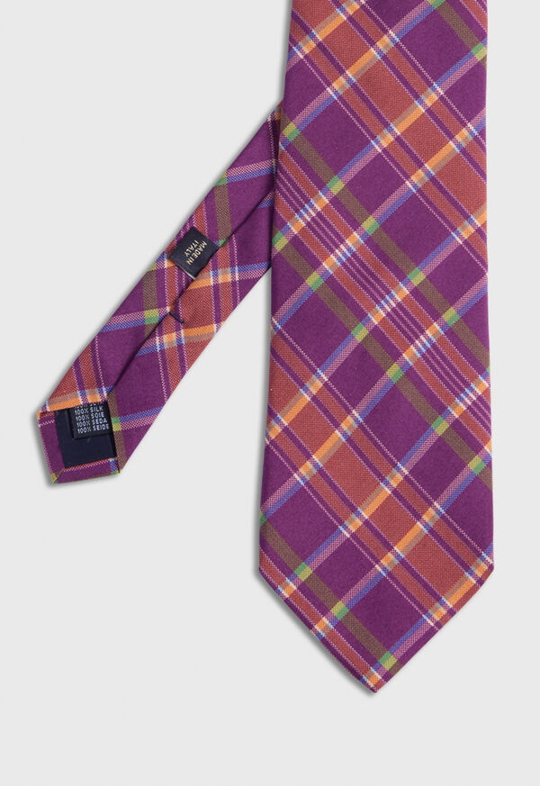 Paul Stuart Printed Silk Plaid Tie, image 1