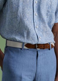 Paul Stuart Braided Suede Trim Belt, thumbnail 2