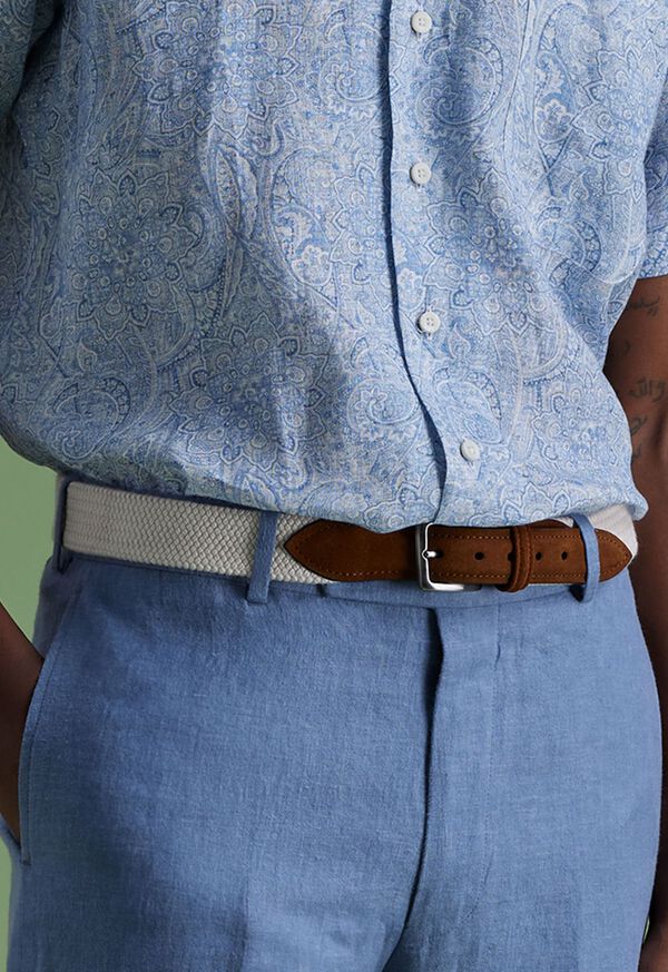 Paul Stuart Braided Suede Trim Belt, image 2