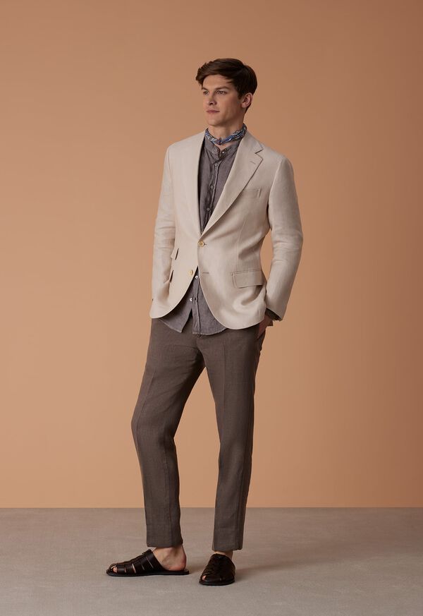 Paul Stuart Banded Collar and Linen Jacket Look, image 1