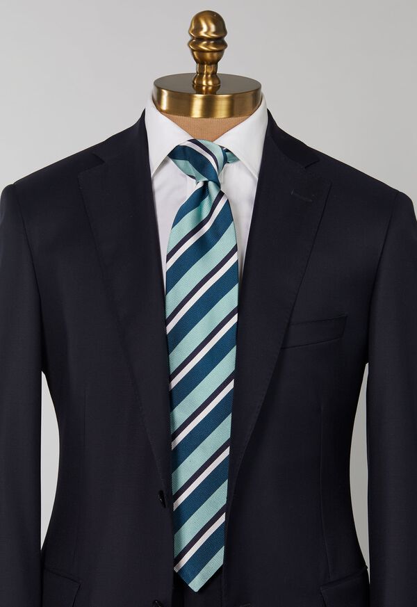 Paul Stuart Three Color Repp Stripe Tie, image 2