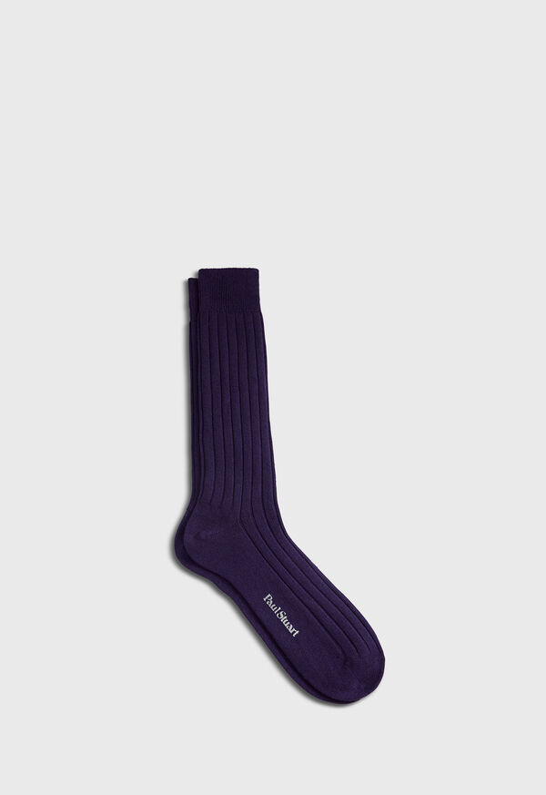 Paul Stuart Solid Color Ribbed Sock, image 1