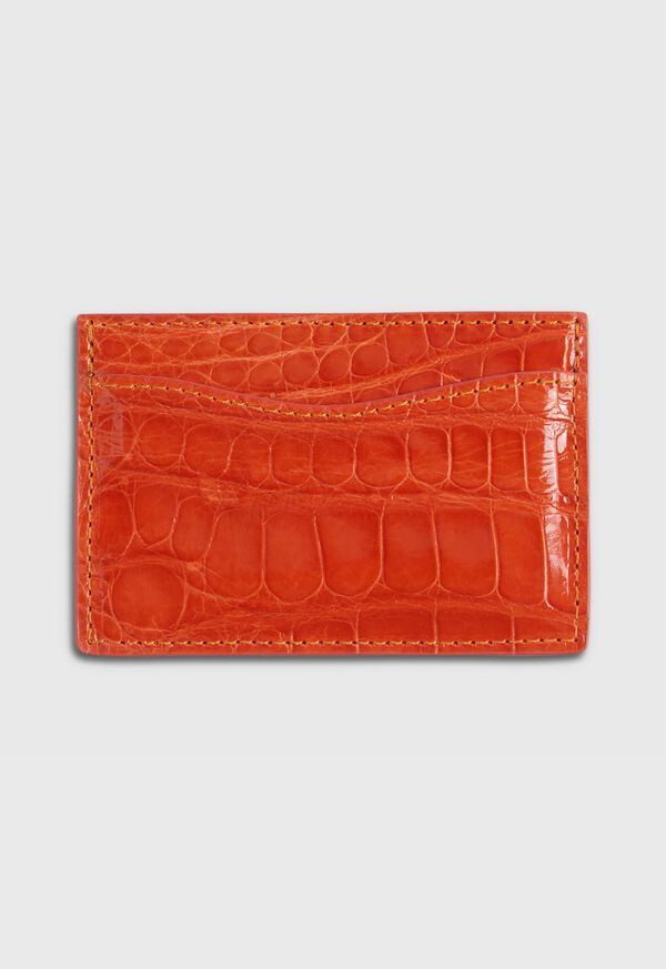 Paul Stuart Glazed Alligator Flat Card Case, image 1