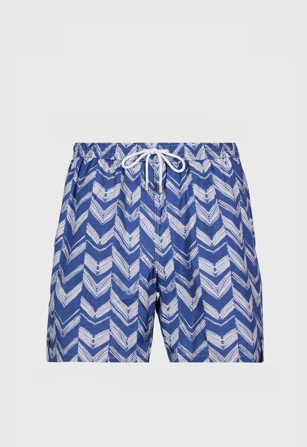 Paul Stuart Chevron Batik Print Swim Trunk, image 1