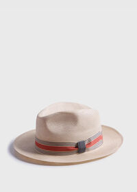 Paul Stuart Straw Fedora Hat, thumbnail 1