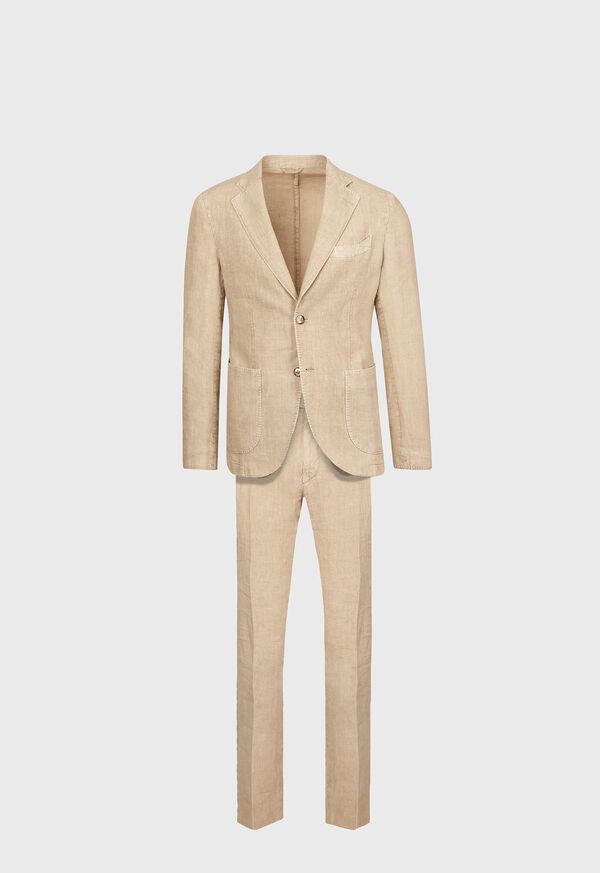 Paul Stuart Phineas Cole Khaki Solid Linen Suit, image 1