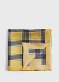 Paul Stuart Silk Plaid Print Pocket Square, thumbnail 1