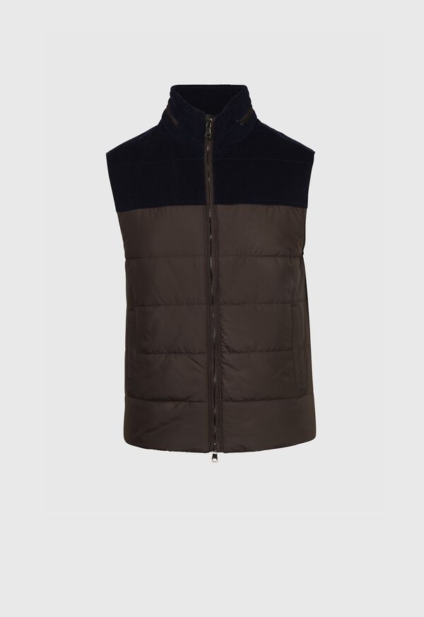 Paul Stuart Nylon Vest with Corduroy Contrast, image 1