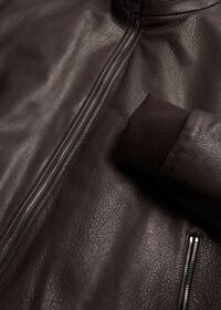 Paul Stuart Leather and Nylon Reversible Bomber Jacket, thumbnail 3