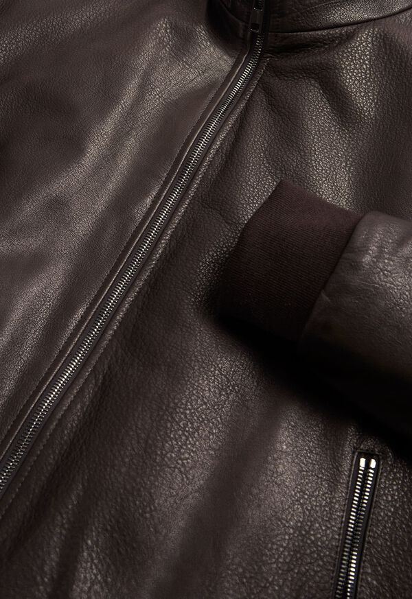 Paul Stuart Leather and Nylon Reversible Bomber Jacket, image 3