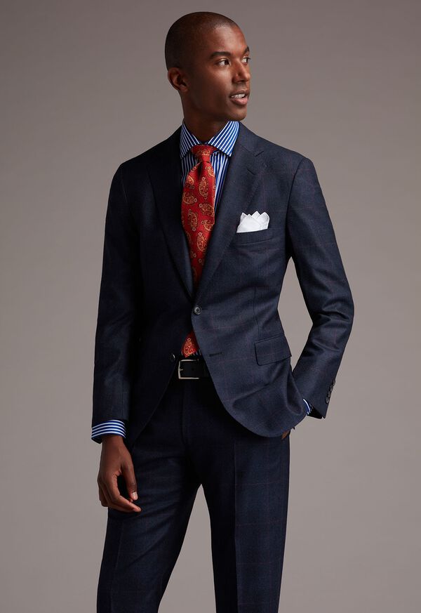 Paul Stuart Navy Plaid Soft Shoulder Suit, image 3