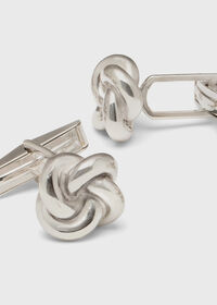 Paul Stuart Gold Plated Sterling Silver Knot Cufflink & Stud Set, thumbnail 1