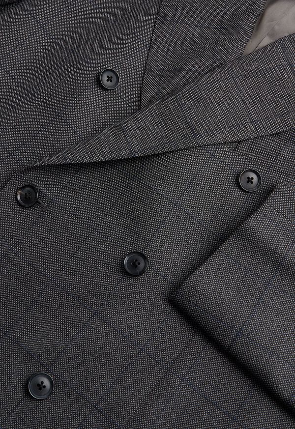 Paul Stuart Grey Nailhead Double Breasted Suit, image 2